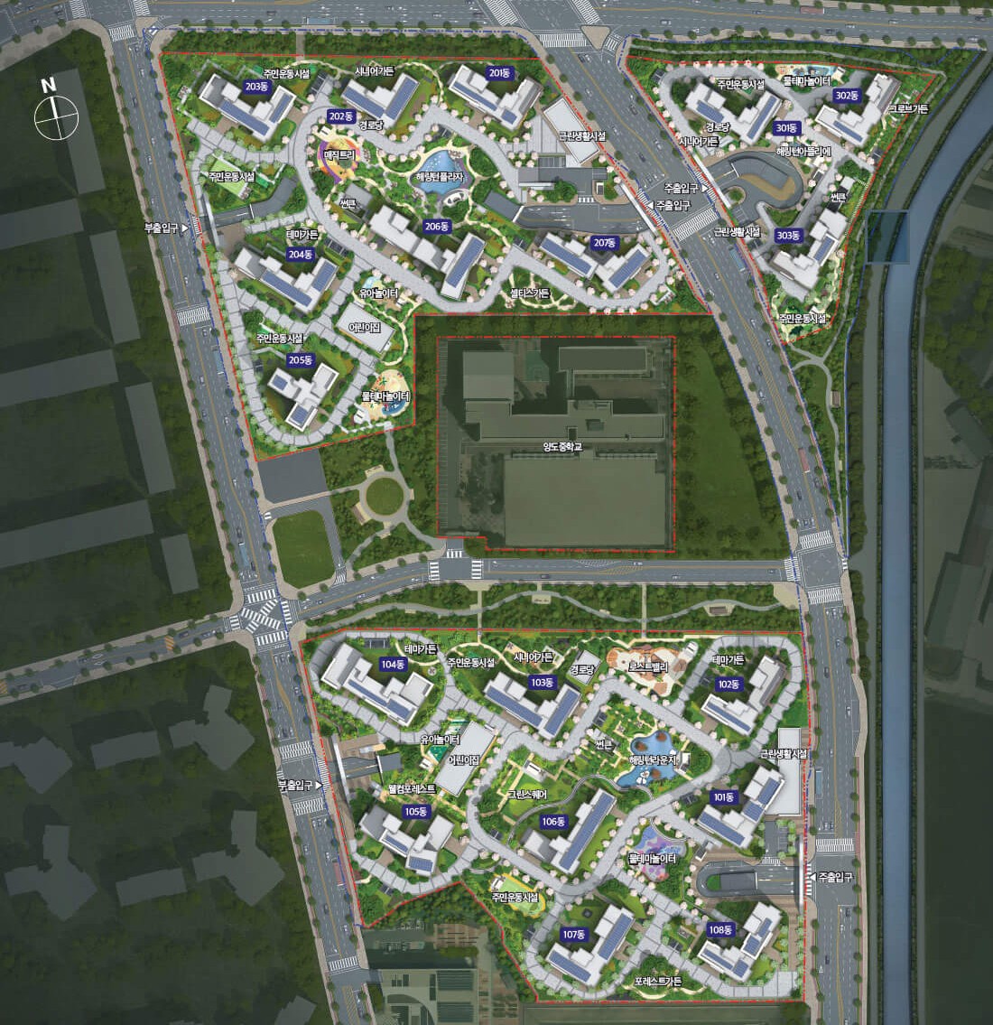 해링턴 플레이스 풍무 단지배치도